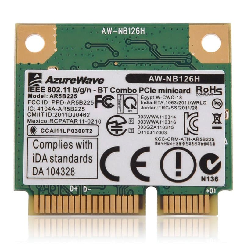 VBESTLIFE 2.4G Bluetooth WiFi 2 en 1 Carte sans Fil pour Mini Slot PCI-E pour Dell/ASUS//