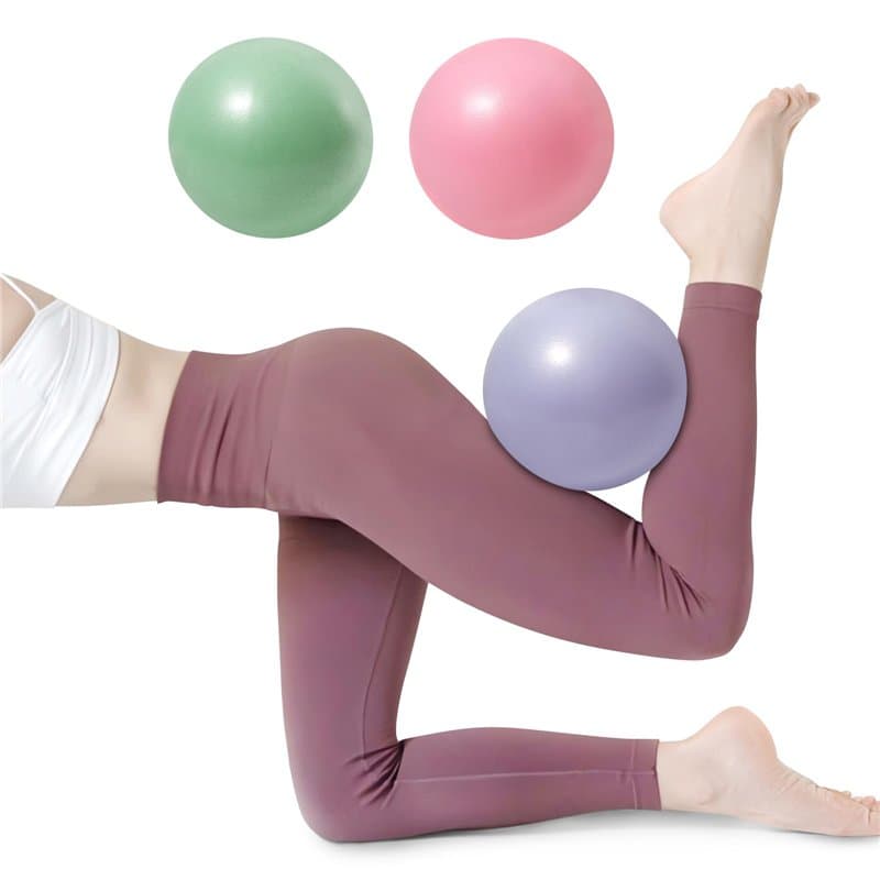 3 Pièces Pilates Ballon de Gymnastique, 25 cm Yoga Ball Anti-Slip Anti-éclatement Fitness Balles Équilibre Sport Balle Yogaball