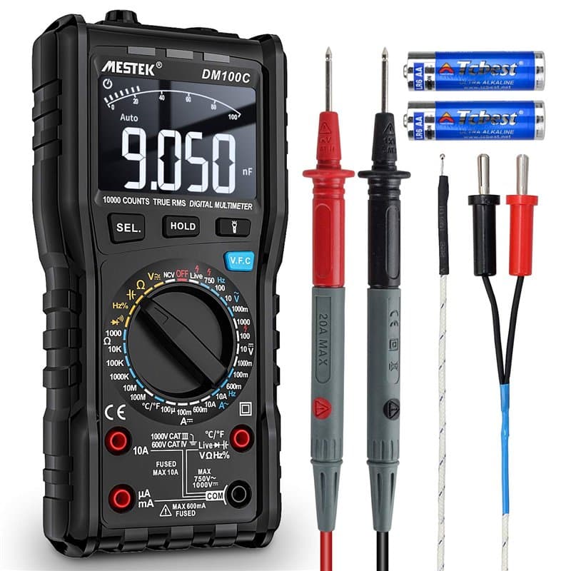 Multimètre Numérique Testeur Electrique Professionnel TRMS MESTEK Courant Tension AC DC Automatique/Manuelle Ture-RMS Températur