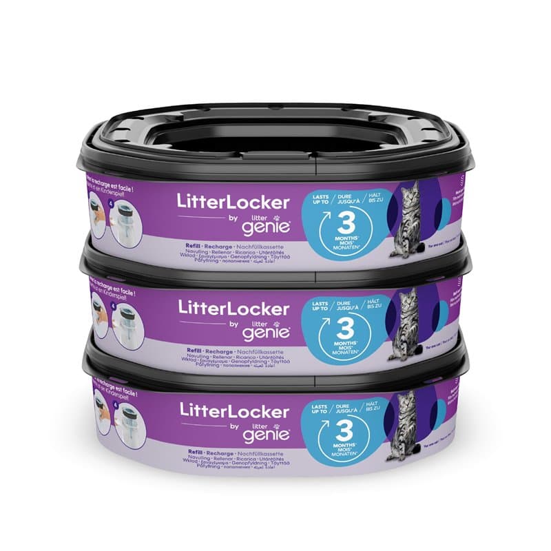 Litter Genie Lot de 3 recharges octogonales Compatible avec la Poubelle LitterLocker et la Poubelle Fashion
