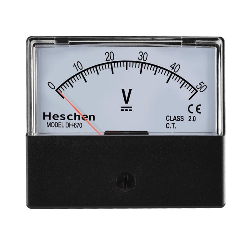 Heschen Voltmètre de circuit électrique, DH-670 DC 0-50 V classe 2.0, panneau 70 x 60 mm