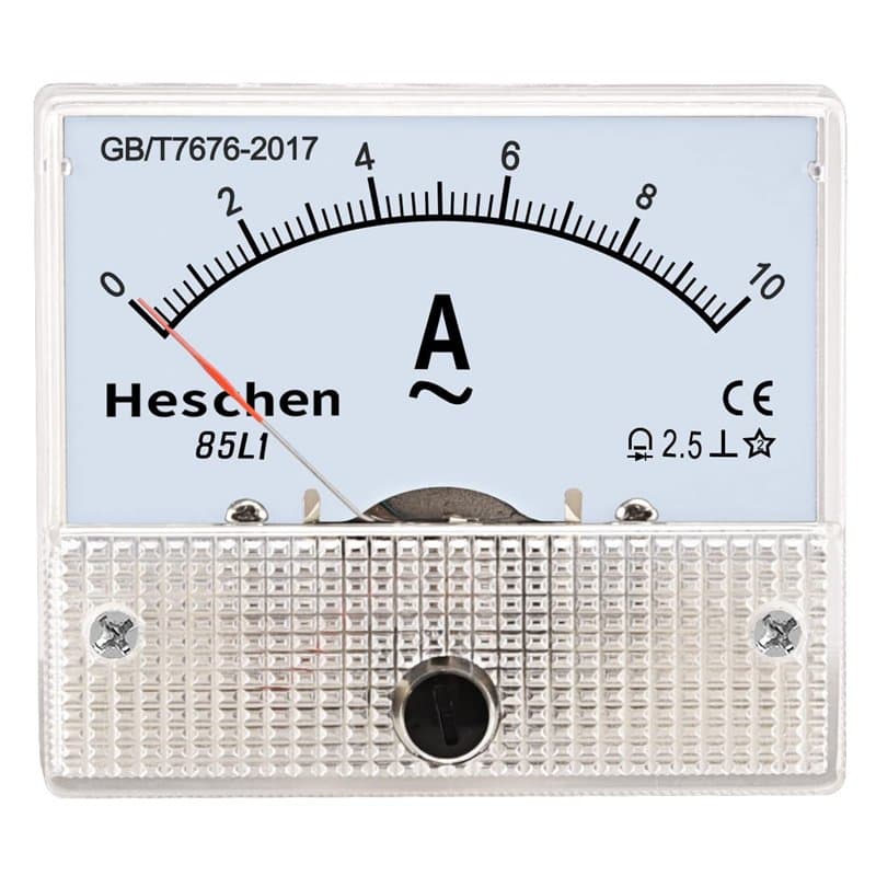 Heschen 85L1–10A rectangle Panneau monté courant Mètre testeur Ampèremètre, AC 0-10 A, Classe 2,5, Blanc