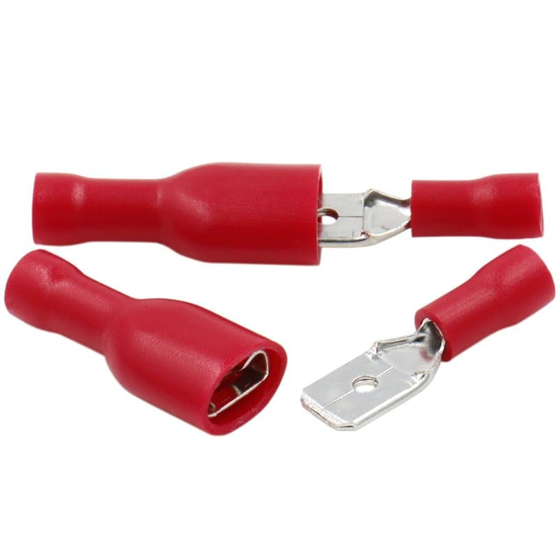 Heschen - Lot de 100 cosses de câble mâle/femelle à débranchement rapide - Vinyle isolé - 6,3 x 0,8 mm pour 0,5-1,5 mm² (22-16 A