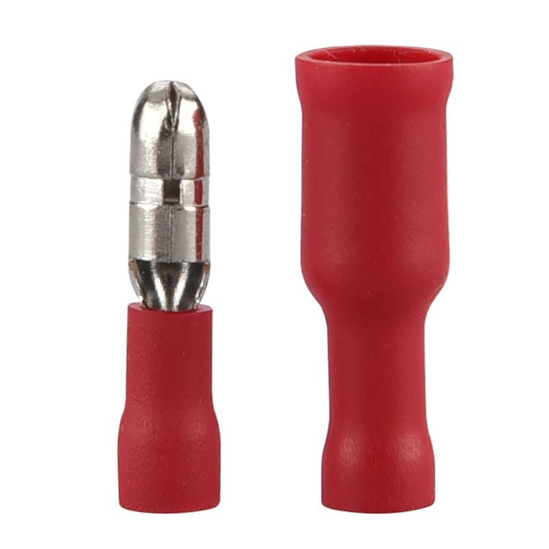 Heschen Lot de 100 connecteurs à sertir mâle et femelle à déconnexion rapide en vinyle isolé 0,5–1,5 mm² (22–16 AWG) Rouge