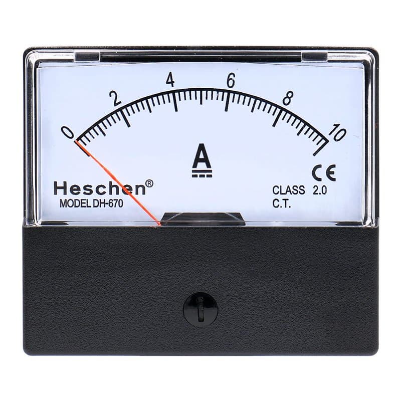 Heschen Panneau simple montée d'électricité au mètre Ampèremètre testeur DH 670 DC 10 A Class 2.0