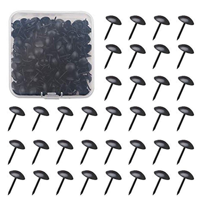 INCREWAY Lot de 200 clous décoratifs ronds de 1,1 cm avec boîte, kit d'épingles à clous pour meubles rembourrés, tableau en lièg