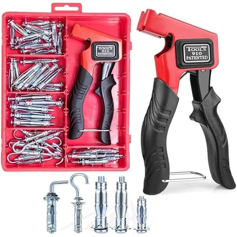 T.K.Excellent Trousse d'outils de réglage en métal d'ancrage mural creux avec boulon Molly, pinces de montage robustes pour pris