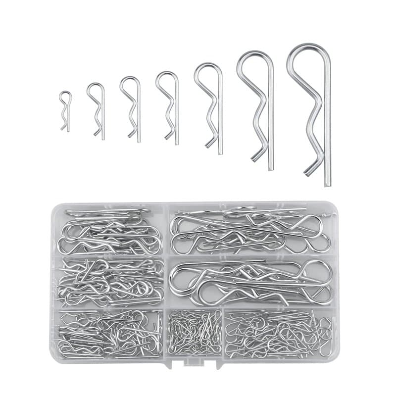 Lot de 168 goupilles fendues R galvanisées 7 tailles (M1/M1.2/M1.5/M1.8/M2/M2.5/M3) (17/25/28/32/40/50/60 mm) pour automobile, m