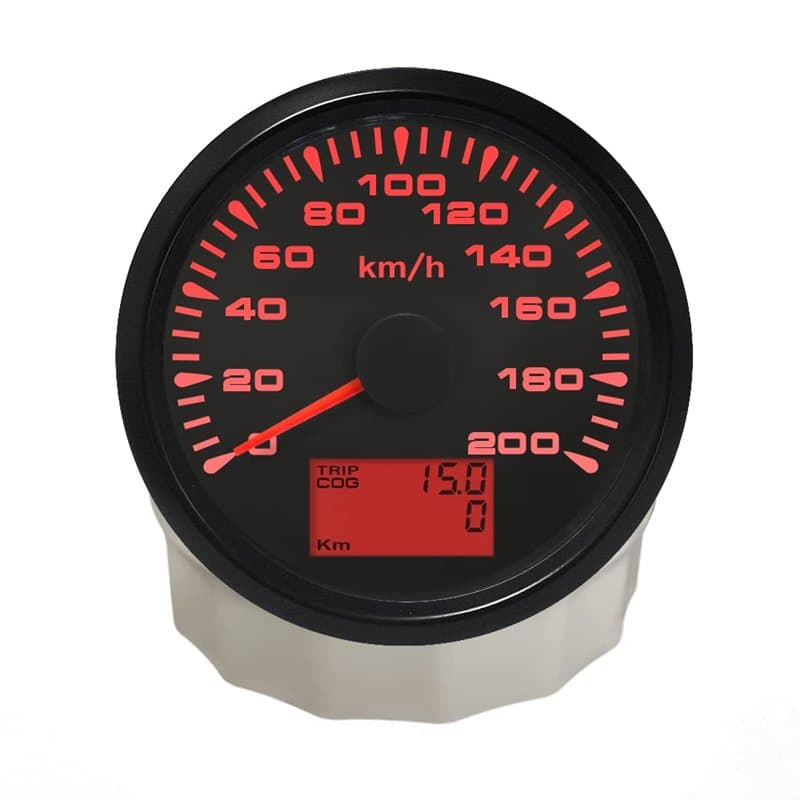 ELING Universel Compteur De Vitesse GPS Velometer 0-200KM/H Odometer Pour Voiture De Course Moto 3-3/8 pouces (85mm)