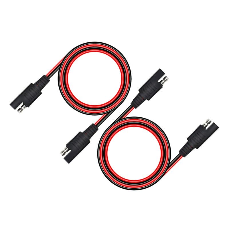 CERRXIAN Lot de 2 câbles d'extension SAE vers SAE à 2 broches à connecter/déconnecter rapidement, calibre 18 AWG, prise de câble