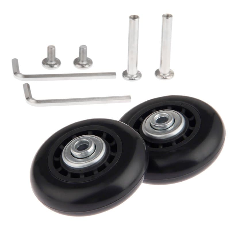 Roulette Valise, Mtsooning Roue à bagages, Essieux et Roulettes, 2PCS Roulettes de Rechange avec Essieux à Roulement 60 x 17 mm