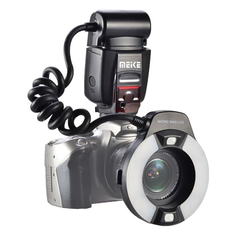 Meike MK-14EXT iTTL TTL LED Macro Ring Light pour Nikon D4 D800 D5200 D7100 Appareil Photo Reflex numérique avec Support de Sabo