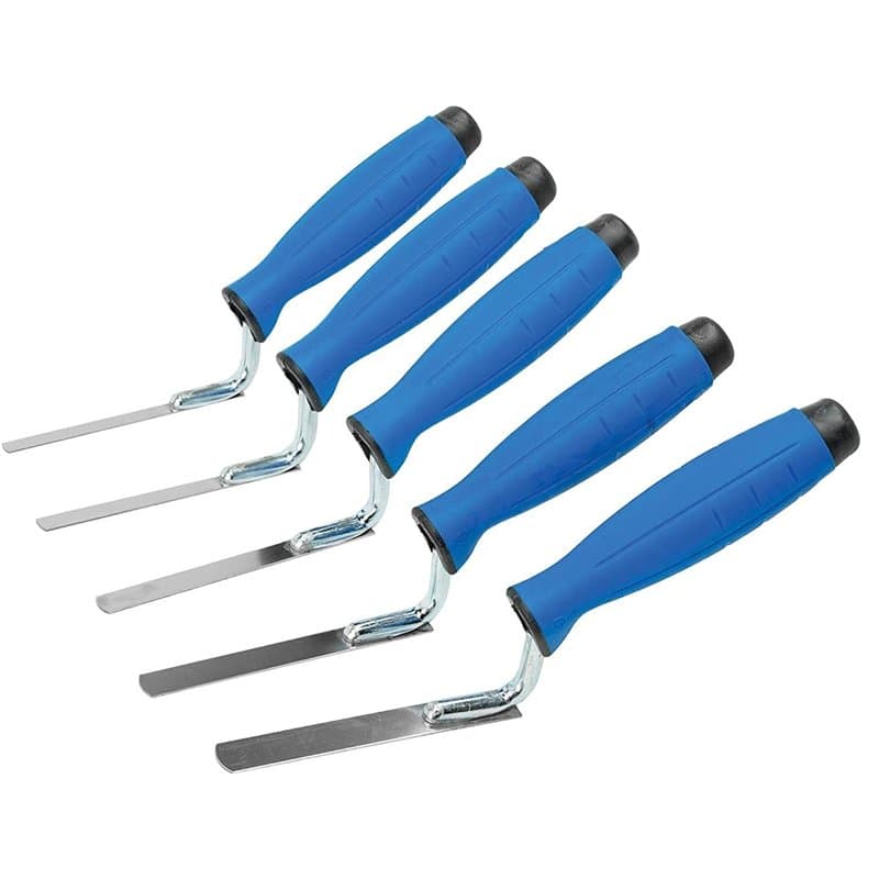 5 X Doigt Truelle Lot : 6, 8, 10, 12, 14 mm Plat en acier inoxydable, poignée en caoutchouc (lot)