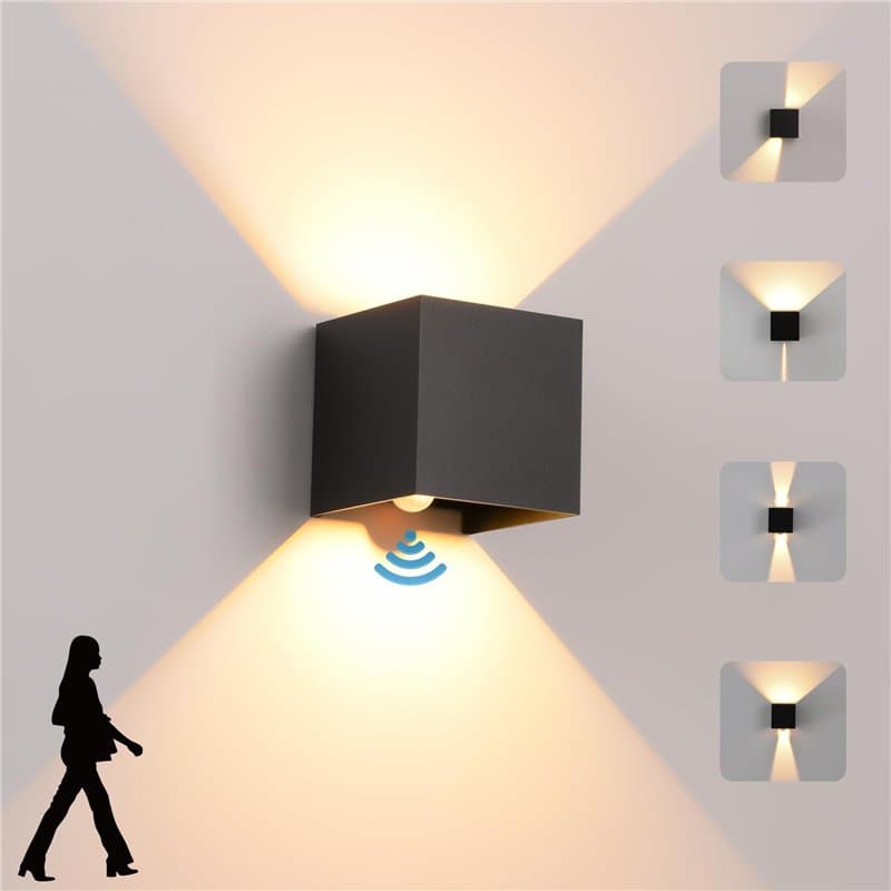 LED 12W Applique Murale intérieur/Extérieur avec Détecteur de Mouvement,3000K blanc chaud Moderne Luminaire Murale,Éclairage Mur