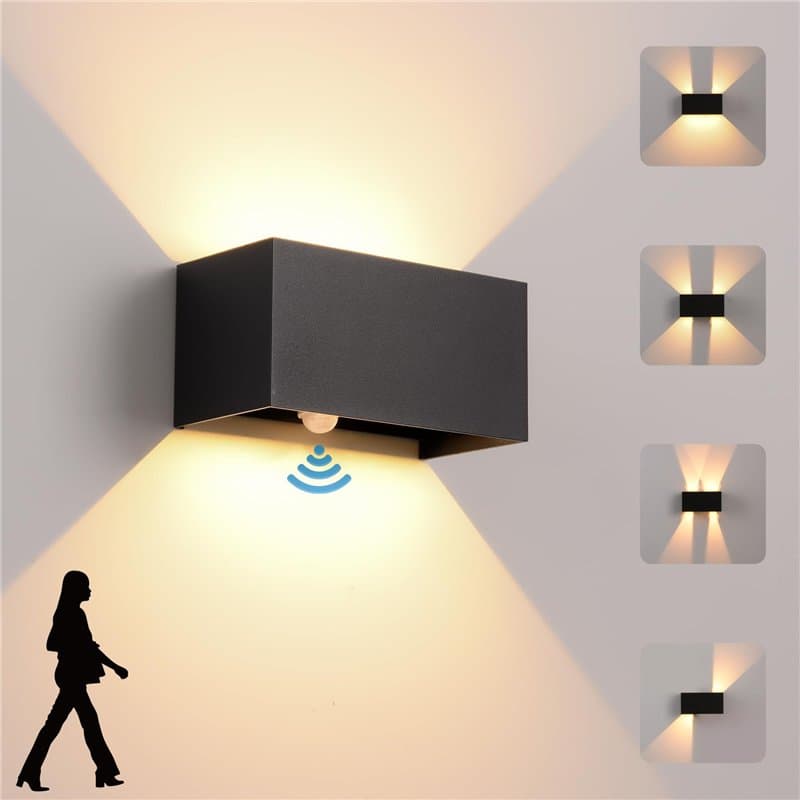 Applique Murale intérieur/Extérieur avec Détecteur de Mouvement,LED 24W Moderne Luminaire Murale,Éclairage Mural Etanche IP65 30