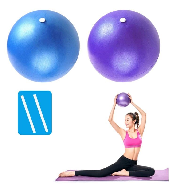 PROVO Lot de 2 balles de Pilates Souples, Core Balance Petit Ballon d'exercice Anti-éclatement de 23 cm avec Paille Gonflable, p