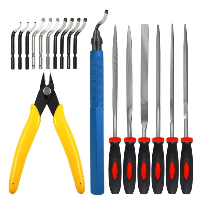 VASTOOLS Outil d'ébavurage avec 10 lames différentes, lot de 6 limes et cutter latéral, pour bricolage, modélisme, imprimante 3D