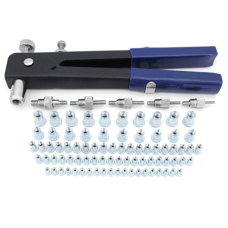 Yuhtech Filetée Rivet Écrou Kit, 86 Pcs Pince à Riveter Kit de Écrou Riveteuse Rivet Nutsert Gun Outil de pince à Rveter Insert