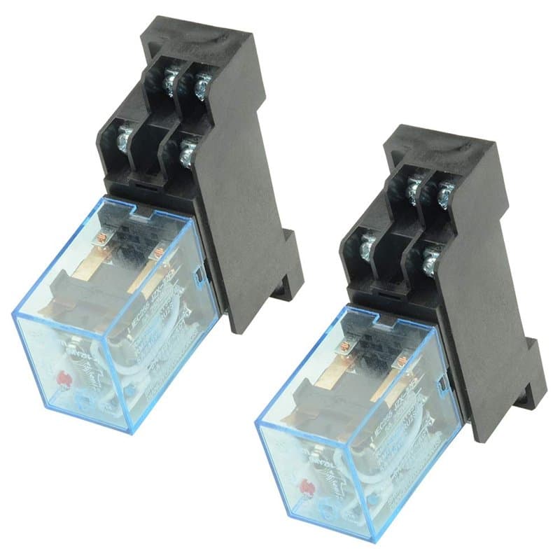 WMYCONGCONG Lot de 2 relais de puissance électromagnétique HH52P AC 24 V à bobine DPDT 8 broches avec base de prise (AC 24 V)