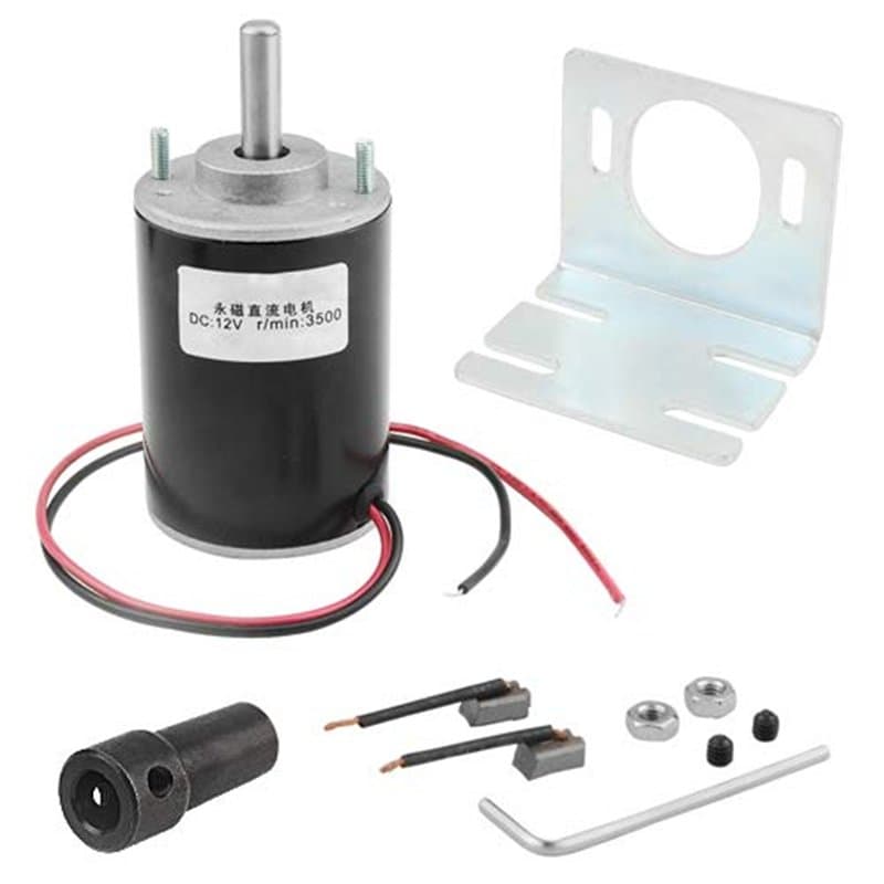WMYCONGCONG Moteur à aimant permanent DC 12/24V 30W haute vitesse CW/CCW (12 V CC 3500 tr/min) et support de montage pour motoré