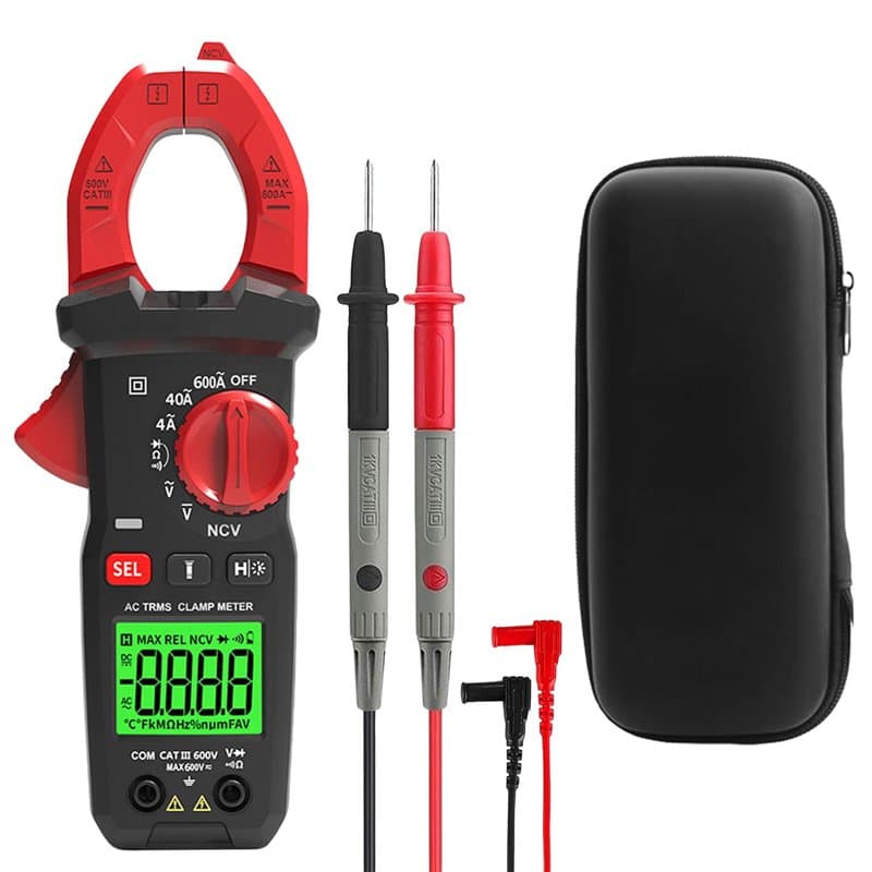 BYZESTY Pince ampèremétrique AC DC True-Rms 4000 comptes, multimètre à pince rétroéclairage, compteur de courant numérique pour