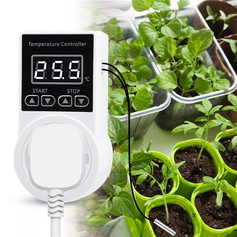 Prise Thermostat - Regulateur de Temperature Chauffage Refroidissement Thermostat, Regulateur Numérique Thermostat avec Sonde, L