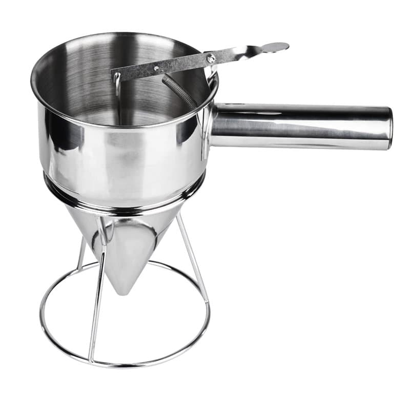 Nizirioo Distributeur de pâte à crêpes,En acier inoxydable,Entonnoir de cuisine,Entonnoir avec rack,Entonnoir pour la maison, la