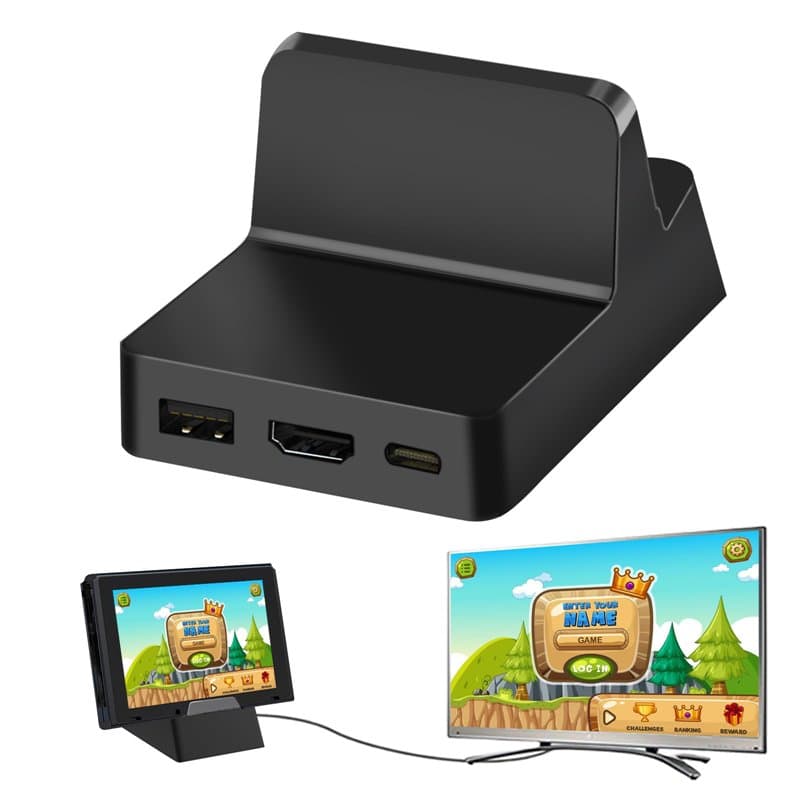Station d'accueil pour Nizirioo Switch/Switch OLED : station d'accueil portable pour TV, mini commutateur, station de charge ave
