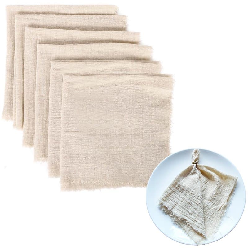 Lot de 6 Serviette de Table: TOATELU Serviettes en Tissu Serviette de Table Coton réutilisables, Serviette de Table en Tissu Dou