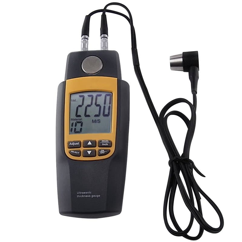 GAIN EXPRESS Ultrasons Mètre Testeur Jauge Mesure 1.2~220 mm Velocity Digital LCD pour métal Acier Aluminium cuivre Verre Fer Pl