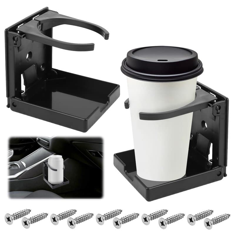 TNOMSNO Lot de 2 Porte-Gobelets Pliables pour Voiture, Porte Gobelet Universel Voiture, Porte Gobelet Voiture Pliable Accessoire