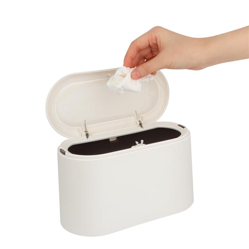Poubelle de Table avec Couvercle à Bouton-Poussoir,Poubelle de table avec couvercle, mini poubelle de table pour cuisine, Petite