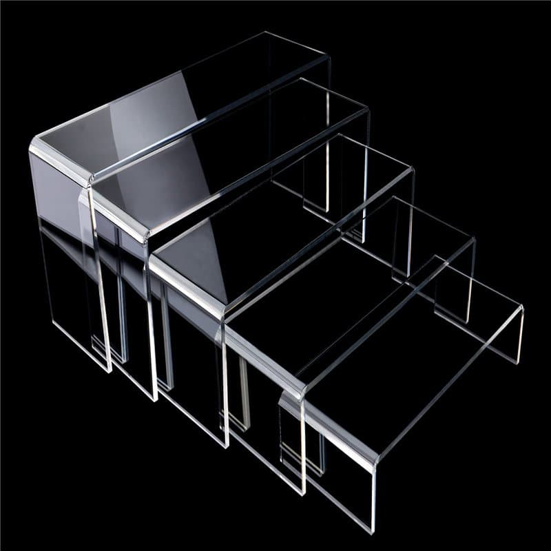 talifoca Présentoir en Acrylique Transparent, 5 Niveaux Présentoir Acrylique Étagère pour Figurines Pops, U Vitrine Supports pou