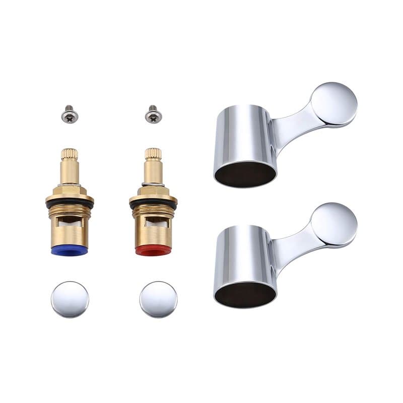 KES Tete A Disques Ceramique avec Levier Métallique, Cartouche de Rechange pour Robinet à Chaud et Froid, 1/2" Quart de Tour, Ch