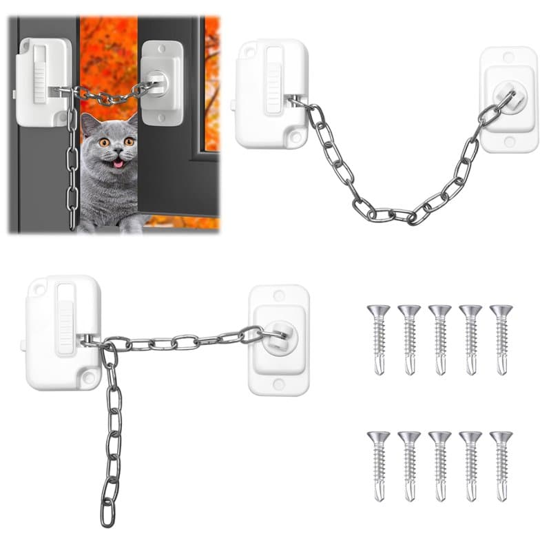 Lot de 2 verrous de fenêtre réglables pour fenêtre coulissante UPVC, sans perçage, pour la sécurité des enfants et des animaux d