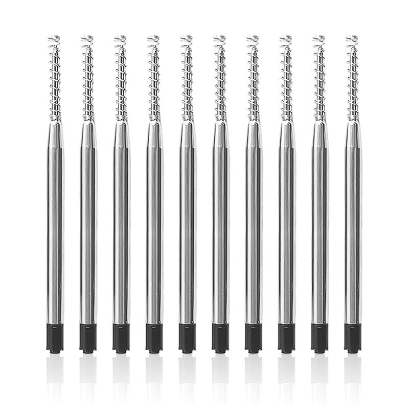 Pack De 10 Recharges Inox, Recharges Stylo Bille Métal, Instruments D'Écriture, Fournitures De Travail Et De Bureau