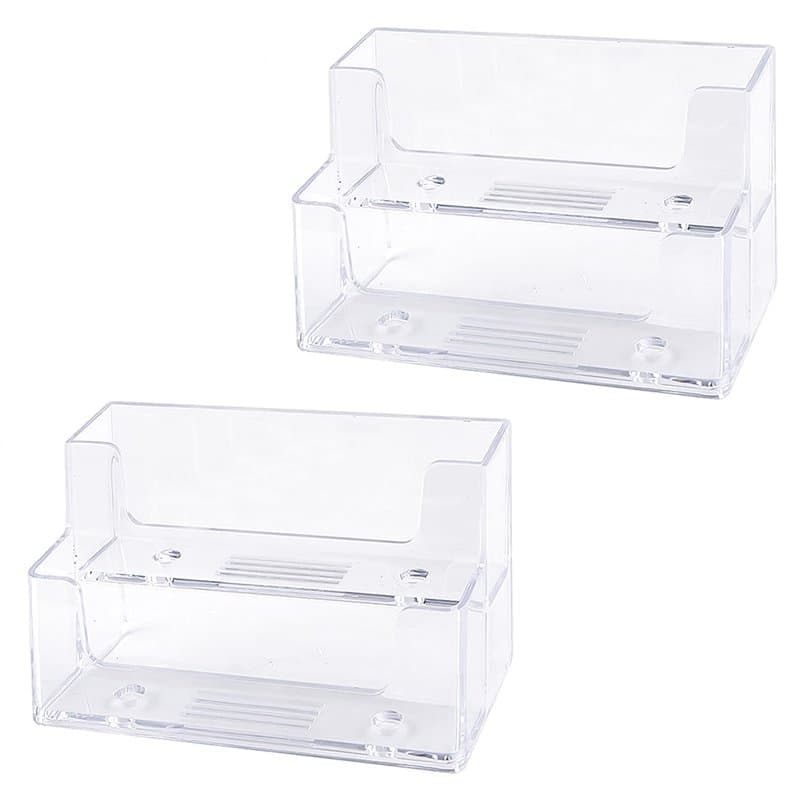 MEMOFYND Porte-cartes en 2 parties, boîte à cartes de visite, porte-cartes à deux niveaux, porte-cartes en acrylique, organisate