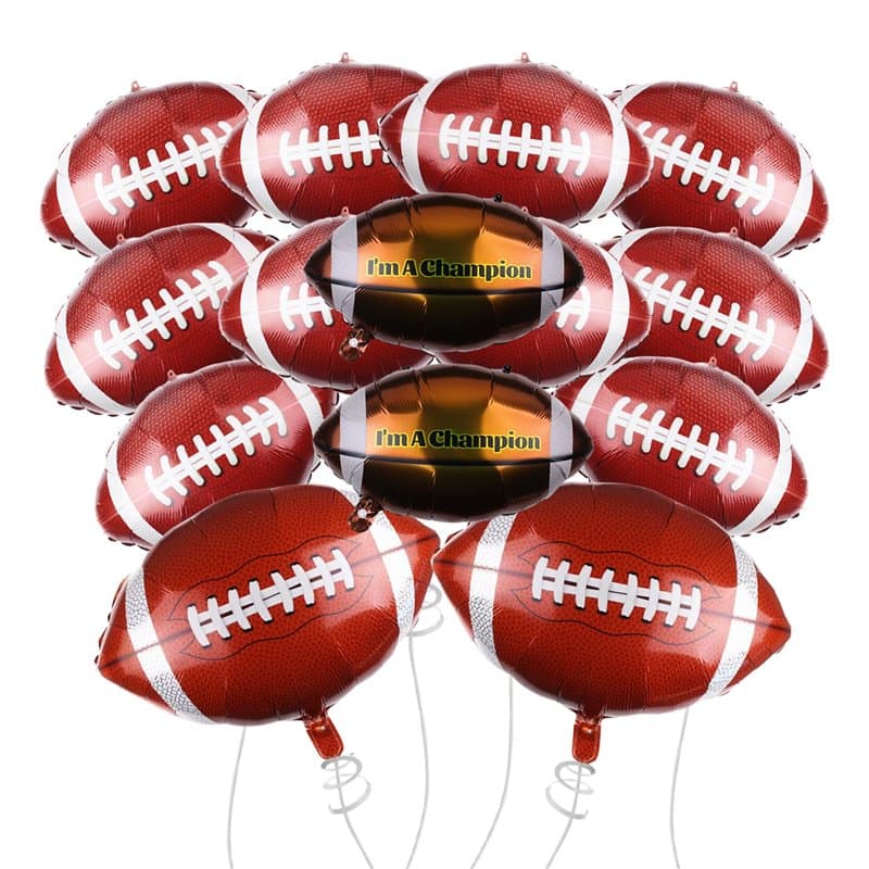 HDGSAFD 14 Morceaux De Ballons De Rugby, Ballons De Film en Aluminium, Ballons De Décoration De Fête, Décorations De Fête À Thèm