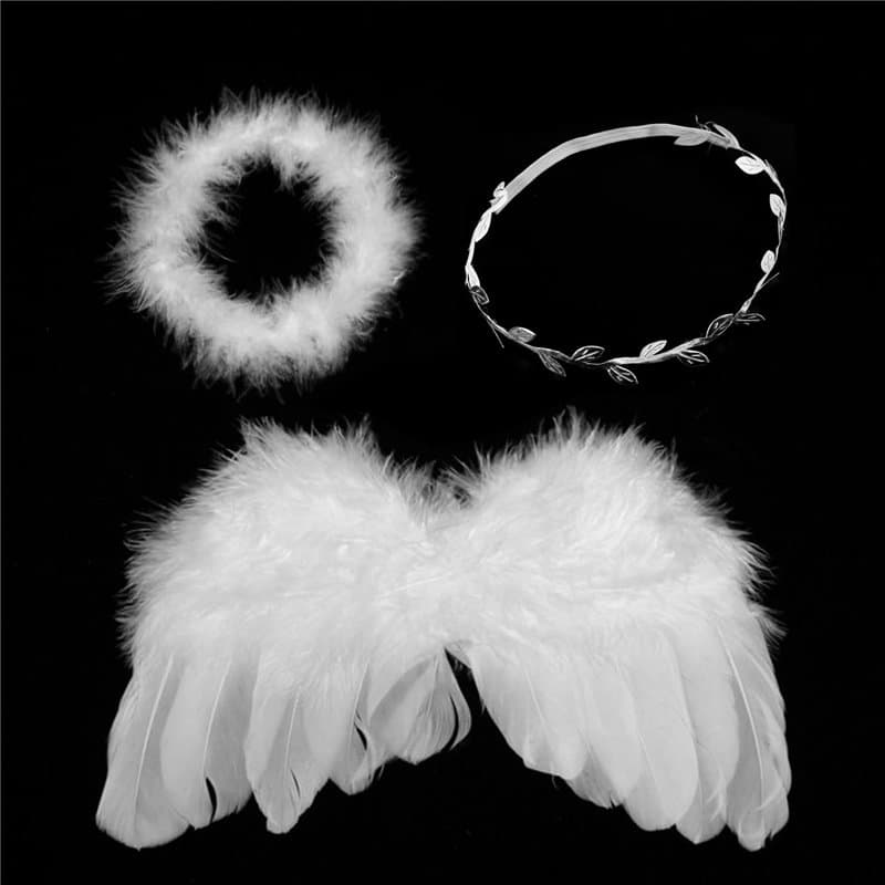 HDGSAFD 1 Aile, 1 Anneau À Tête De Plume Et Anneau De Tête De Feuille, Accessoires Photo, Accessoires De Rôle, Fournitures De Pa