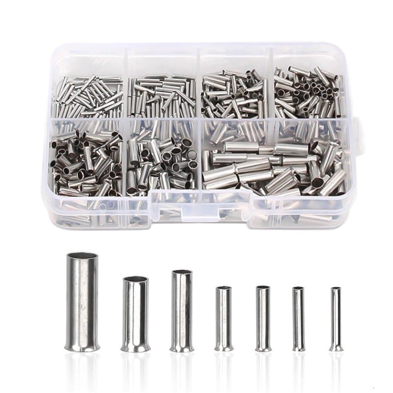 Lot de 600 manchons de câble non isolés pour connexion de fils ou électriques (0,5 à 6,0 mm²)