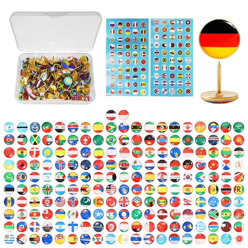 Lot de 100 Épingles à Drapeau, Marquage de Carte Géographique, Décoration, Créatives, Attaches de Cartes, Punaises pour Tableau