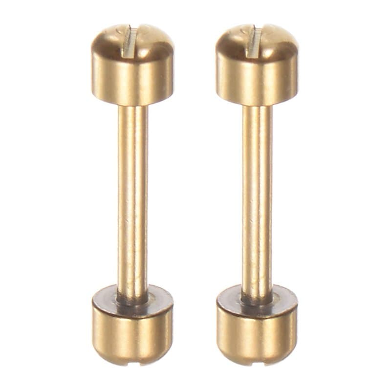 sourcing map 2pcs Montre Vis Tube Tige 16mm Intérieur Dia Acier Inoxydable Acier Montre Bracelet Épingles, Or Ton
