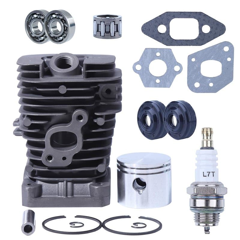 Mtanlo Cylindre Piston Set 41,1 mm pour Partner 350 33 350 351 352 370 371 382 390 391 401 pour Husqvarna 137,avec Bougie d'Allu