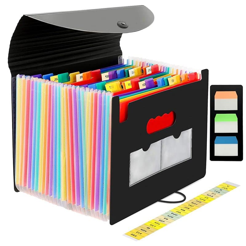 Aoonar Trieur A4,24 Pochettes Rangement Papier Administratif/Classeur avec Intercalaire, Dossier Classement Bureau/Classeur Docu