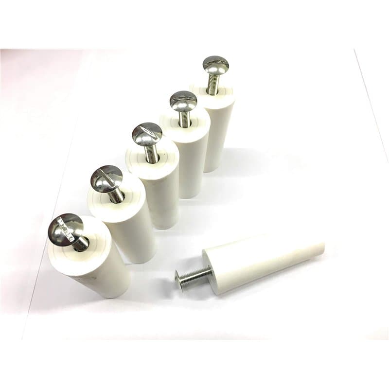 Jkhandel Lot de 3 paires de tampons/butées de suspension pour volet roulant 60 mm Avec vis et écrous Blanc