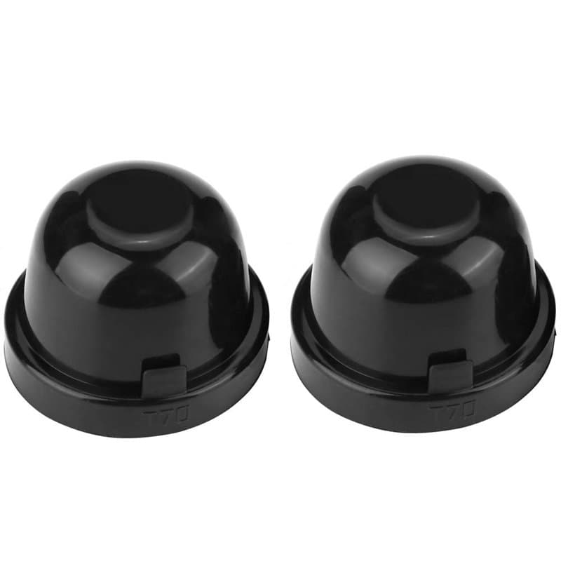 Couvercle anti-poussière de lumière LED, 2Pcs 70mm Voiture en Caoutchouc Noir Boîtier Anti-poussière de Phare LED Boîtier Joint