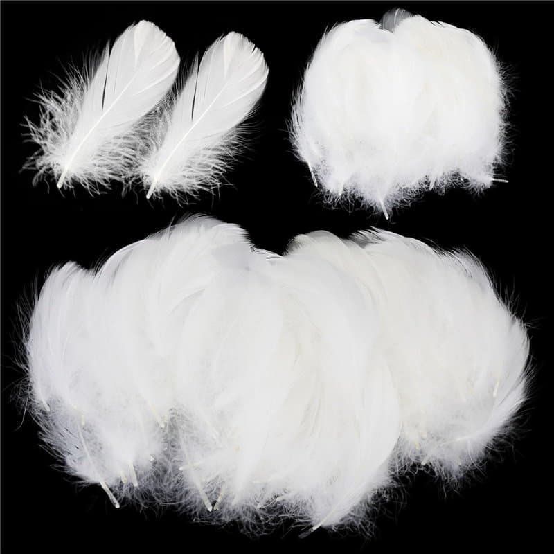 Paquet De 600 Plumes Blanches Artisanales, Plumes Pour Travaux Manuels, Plumes D'Oie Naturelles, Pour Attrape-RêVes, Mariages Et