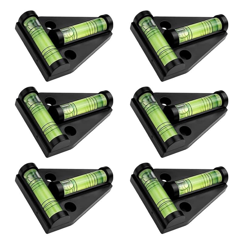 Lectorias Niveau a Bulle(6Pcs), Accessoires Camping Car Noir, Mini Camping Car Gadgets, Petit et Incassable, pour Appareil Photo