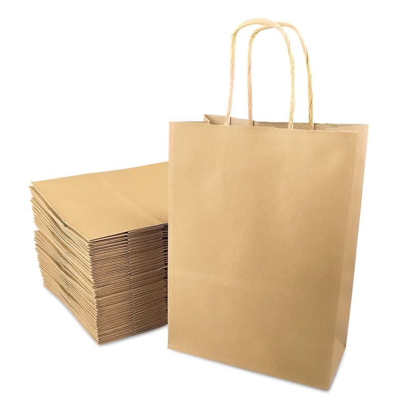 Avesteir 40 Pièces Sac 16 x 22 x 8 cm, Sac en Papier Kraft avec Poignée, Petit Sac Cadeau, Sachet Papier pour Shopping, Emballag