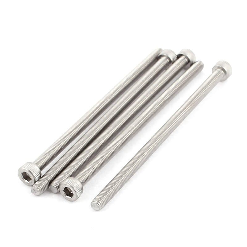 sourcing map M5x100m Filetage 304 Vis à tête cylindrique six pans creux en acier inoxydable DIN912 5pcs